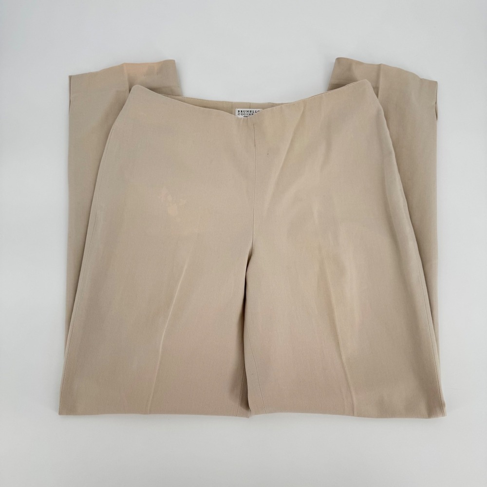 Brunello‎ Cucinelli Beige Skinny Ankle Pants Women's IT40 US 4 Made in Italy